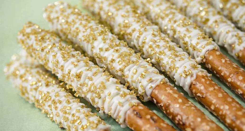 Pretzels con azúcar dorada