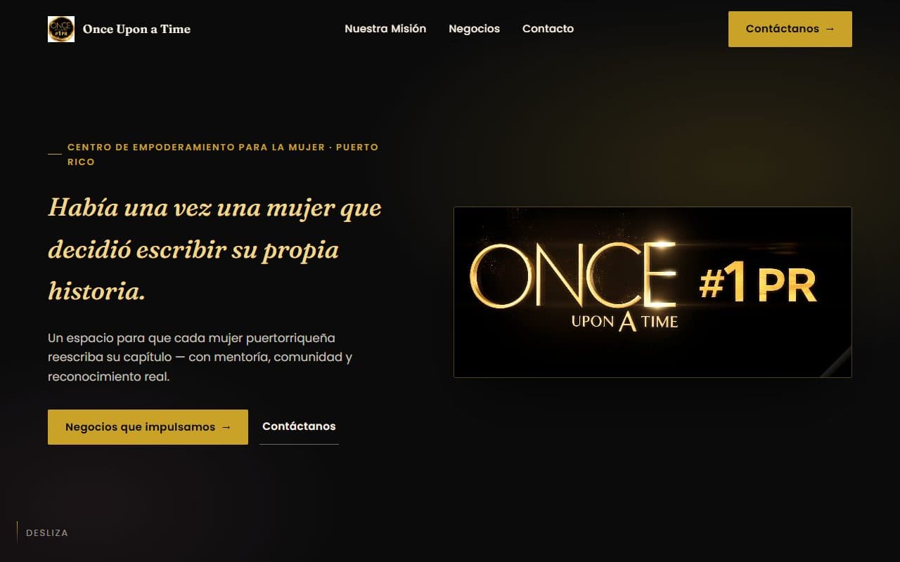 Página de inicio del sitio de Once Upon a Time #1 PR